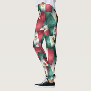 Bedrückte mexikanische Flaggen Leggings
