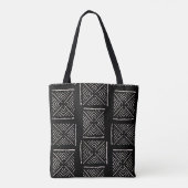 Bedruckte Mud Tuch XL Diamonds Black Tote Bag Tasche (Rückseite)