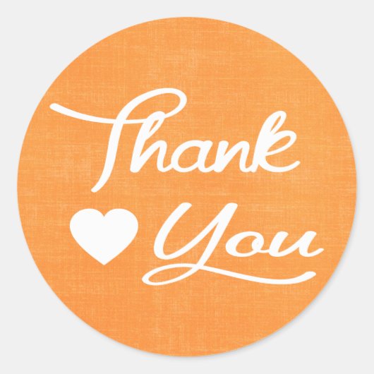 Bedrückte Orange Vielen Dank Herz Sticker / Siegel (Vorderseite)