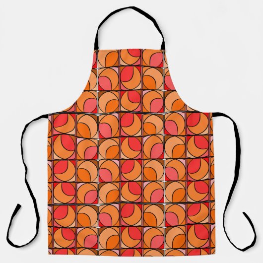 Bedruckte orangefarbene Schürze (Vorderseite)