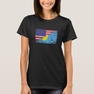 Bedrückte Palau Flag & American Flag Patriotic T-Shirt