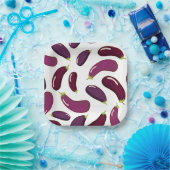 Bedruckte Papierplatte von Eggplant Pappteller (Party)