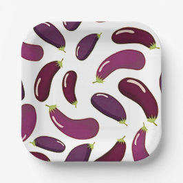 Bedruckte Papierplatte von Eggplant Pappteller