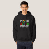 Bedrückte Proud Autismus Pepaw Herzfamilie Matchin Hoodie (Vorne ganz)