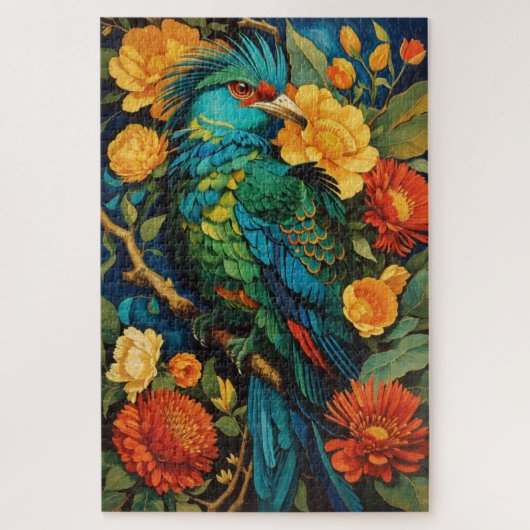 Bedrückte Quetzal Majestät Puzzle (Vertikal)