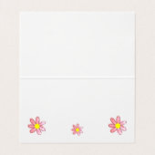 Bedrückte rosa Blume Faltkarten Visitenkarten (Innenseite Aufgefaltet)