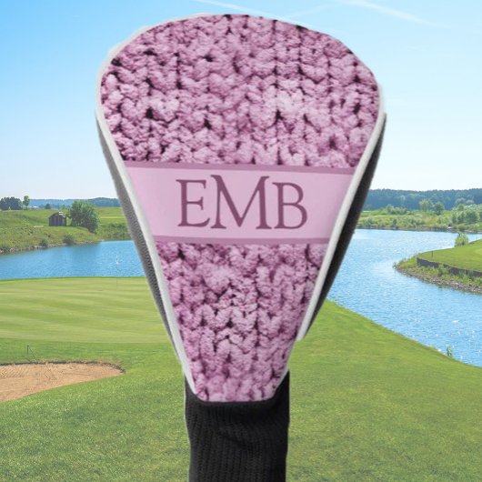 Bedruckte rosa Strick Design Custom Monogram Ladys Golf Headcover