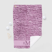 Bedruckte rosa Strick Design Custom Monogram Ladys Golfhandtuch (Insitu)