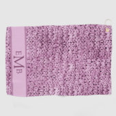 Bedruckte rosa Strick Design Custom Monogram Ladys Golfhandtuch (Horizontal)