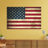 Bedrückte rustikale amerikanische 50-Sterne-Flag-P Leinwanddruck (Insitu (Wohnzimmer))