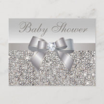 Bedruckte Silber-Sequenzen, Bow & Diamond-Baby-Dus