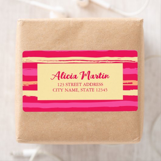 Bedrückte Streifen Pink Peach Moderne Adresse (Insitu)