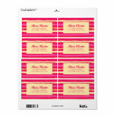 Bedrückte Streifen Pink Peach Moderne Adresse (Vorne)