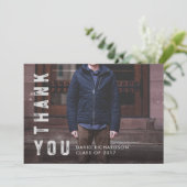 Bedrückte Textgraduate Vielen Dank mit Foto Dankeskarte (Stehend Vorderseite)