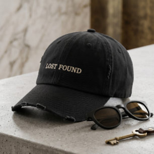 Bedruckte Typografie Lost Found Vintage Minimalis Bestickte Baseballkappe