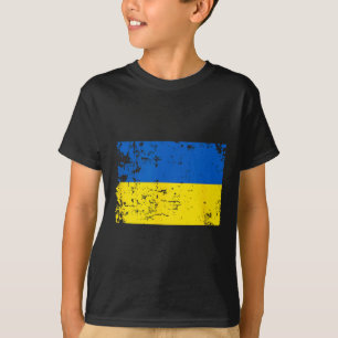 Bedruckte Ukraine-Flagge Blau Gelb Patriotische Su T-Shirt