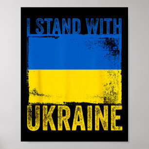 Bedruckte Ukraine-Flagge Ich stehe mit der Ukraine Poster