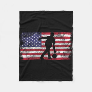 Bedrückte US-Flagge Bowler Bowling Patriotic Men W Fleecedecke