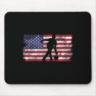 Bedrückte US-Flagge Bowler Bowling Patriotic Men W Mousepad
