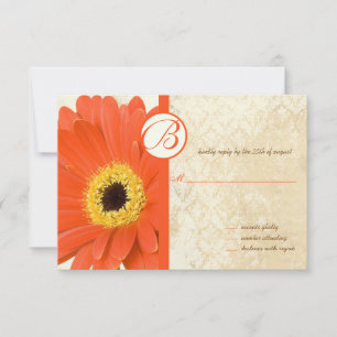 Bedrückte Vintage Damask Gerber Wedding lädt ein Einladung