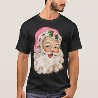 Bedrückte Vintage Rosa Weihnachtsmann Rosa Weihnac T-Shirt
