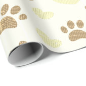 Bedrückte Vintage Sepia-Hundepapierdrucke und -her Geschenkpapier (Rolleneckpunkt)