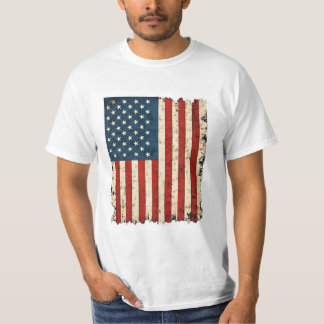 Bedruckte Vintage-USA-Flagge T-Shirt