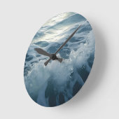Bedruckte Waves Theme-Malerei Runde Wanduhr (Winkel)