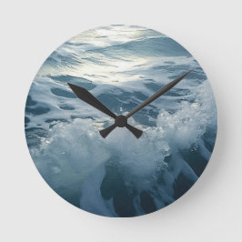 Bedruckte Waves Theme-Malerei Runde Wanduhr