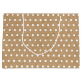 Bedrückte weiße Punkte Muster auf Imitaten Kraft Große Geschenktüte (Vorderseite)