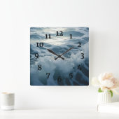 Bedruckte Wellen Quadratische Wanduhr (Zuhause)