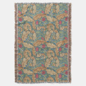 Bedruckter, abgenutzter, blauer William-Morris-Flo Decke (Vorderseite Vertikal)