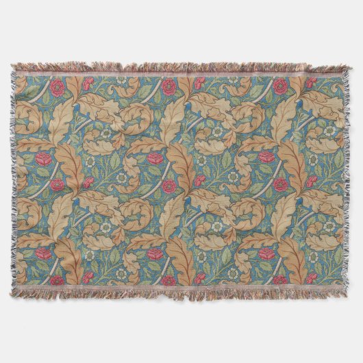 Bedruckter, abgenutzter, blauer William-Morris-Flo Decke (Vorderseite)