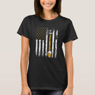 Bedrückter amerikanischer Flag Patriotic Craft Bee T-Shirt