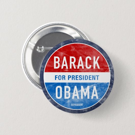Bedrückter Barack Obama-Button Button (Vorne & Hinten)