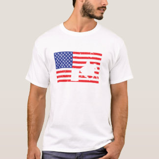 Bedrückter Barrel Racing USA American Flag Vintag T-Shirt