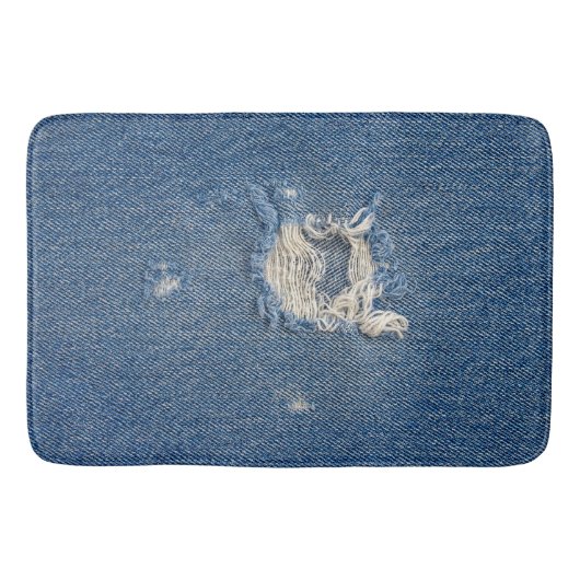 Bedruckter blauer Jeansstoff Badematte (Vorderseite)