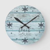 Bedrückter Blauer Strandvogel Runde Wanduhr (Vorderseite)