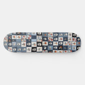 Bedrückter Denim Patchwork Skulls Floral Skateboard (Horizontal)