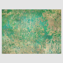 Bedrückter Gold-Spritzer auf grüner Decoupage Seidenpapier