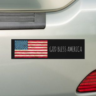 Bedrückter Gott segne Amerika-Flagge Autoaufkleber