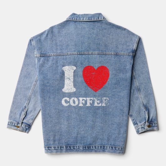 Bedrückter Grunge Worout Style I Liebe Kaffee Jeansjacke (Rückseite)