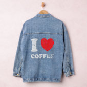 Bedrückter Grunge Worout Style I Liebe Kaffee Jeansjacke (Hangar)