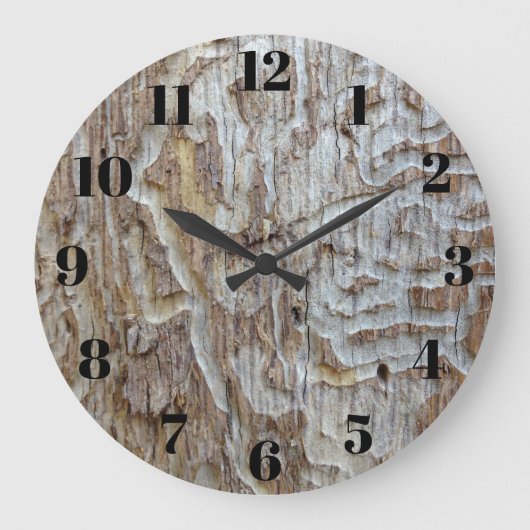 Bedrückter Holzausblick Große Wanduhr (Vorderseite)