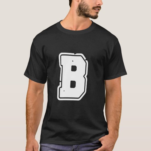 Bedrückter Letter B-Hauptstadt Alphabet-Monogramm- T-Shirt (Vorderseite)