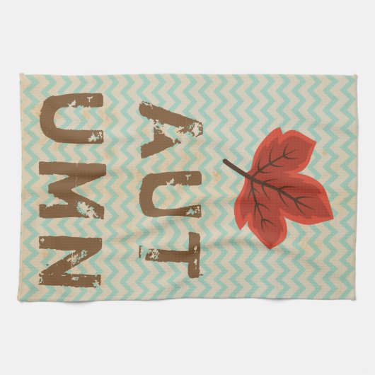 Bedrückter moderner Herbst Geschirrtuch (Horizontal)