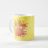 Bedrückter Paint Spritzer Dog Paw Print Kaffeetasse (Vorderseite Links)