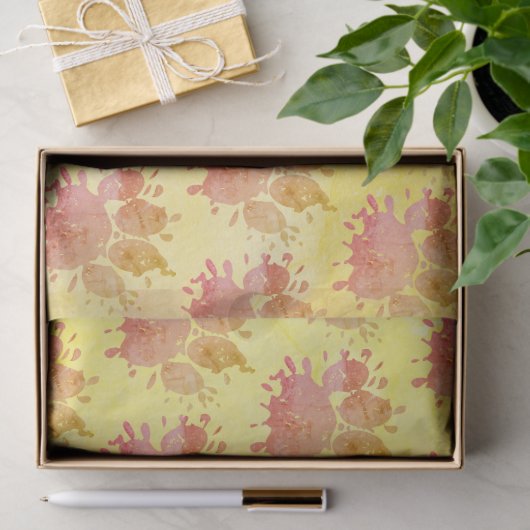 Bedrückter Paint Spritzer Dog Paw Print Seidenpapier (Geschenk)