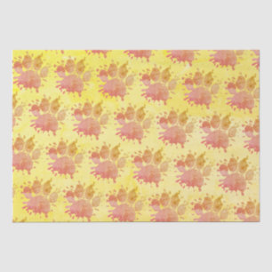 Bedrückter Paint Spritzer Dog Paw Print Seidenpapier