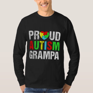 Bedrückter Proud Autismus Grampa Herzfamilie Match T-Shirt